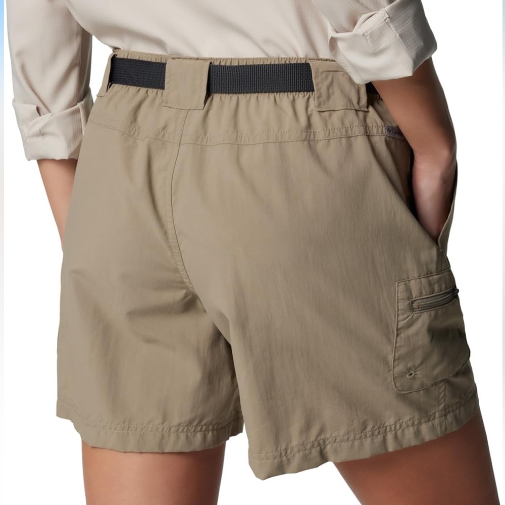 94. Columbia Walnut River Khaki Belted Cargo Shorts - Picture 7 of 10